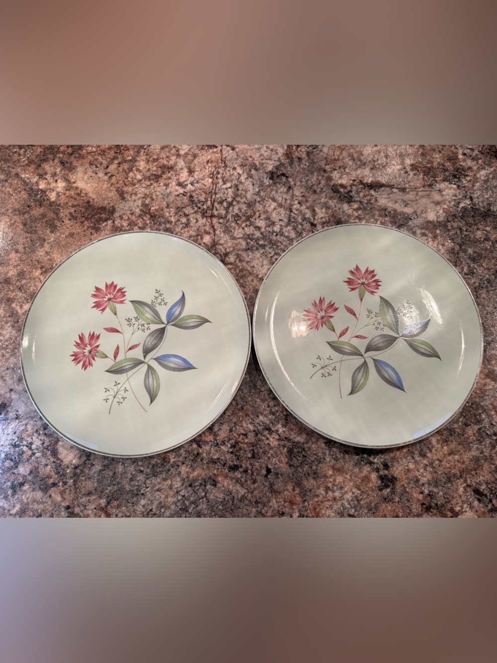 Vintage Mid-Century Modern "Ballerina Mist" Plates